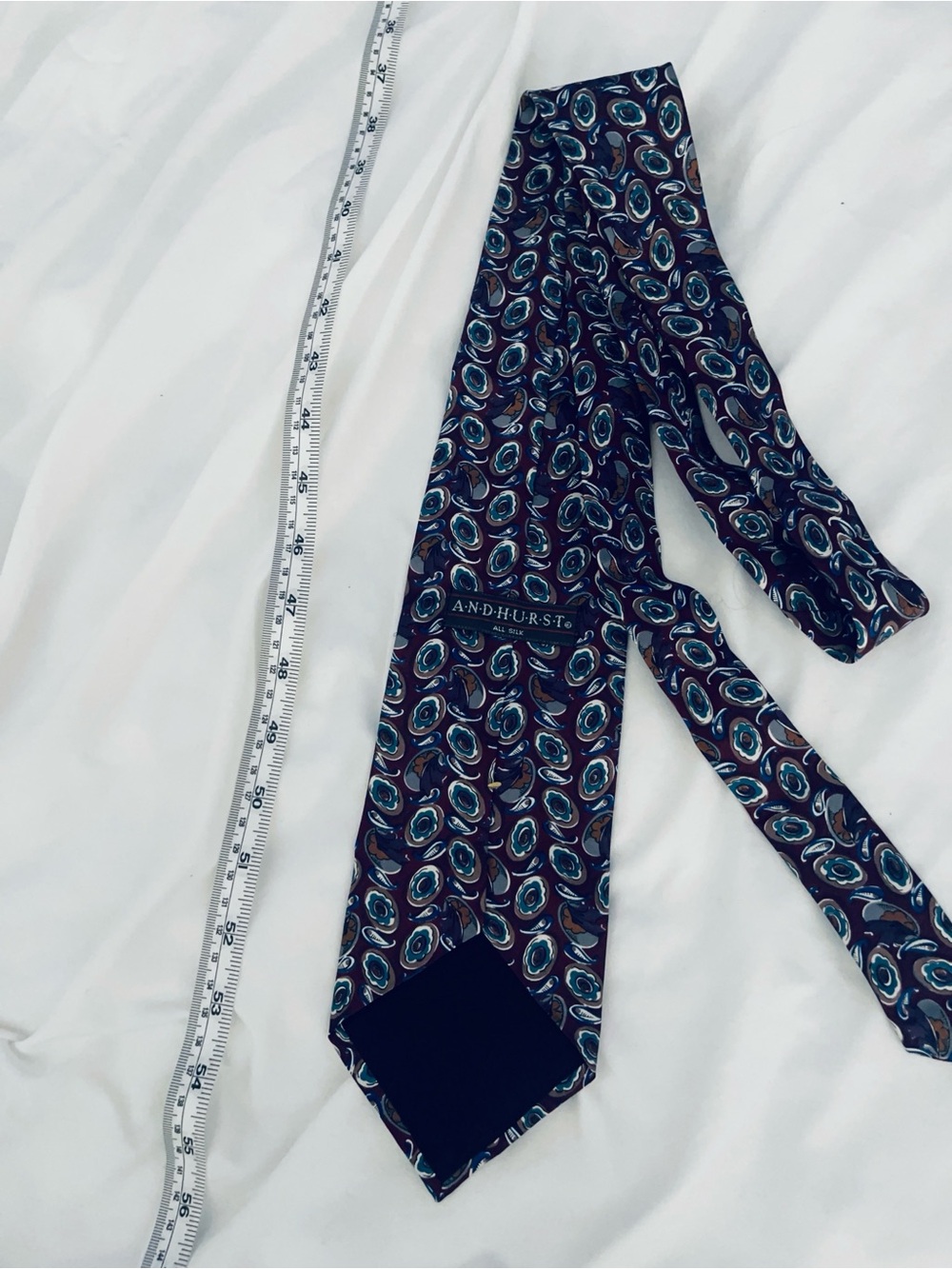 NWOT Navy Blue Patterned Men's Silk Tie